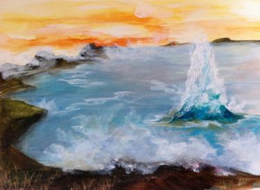 Schilderij getiteld "MYSTERE D'ISLANDE" door Beline Loeb, Origineel Kunstwerk, Acryl