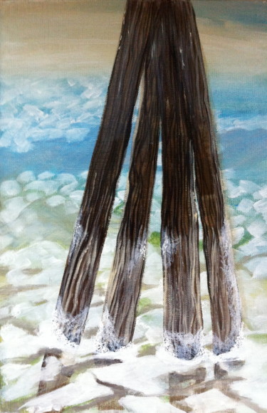 Ζωγραφική με τίτλο "Pris dans la glace.…" από Beline Loeb, Αυθεντικά έργα τέχνης, Ακρυλικό