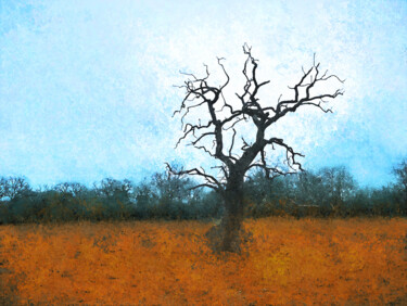 Painting titled "L'arbre mort" by Eric Belin, Original Artwork, Digital Painting