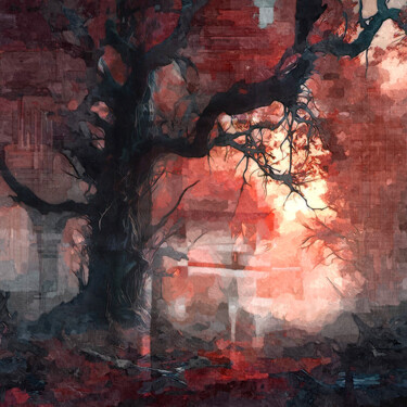 Painting titled "Forêt profonde" by Eric Belin, Original Artwork, Digital Painting