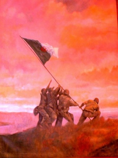 Peinture intitulée "l'aube de la revolu…" par Abdelkader Belkhorissat, Œuvre d'art originale