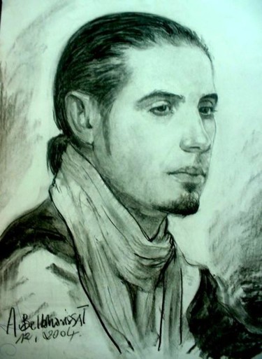 Peinture intitulée "Portrait nature  de…" par Abdelkader Belkhorissat, Œuvre d'art originale