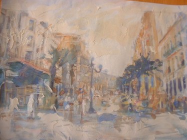 Painting titled "CENTRE VILLE D ORAN" by Abdelkader Belkhorissat, Original Artwork