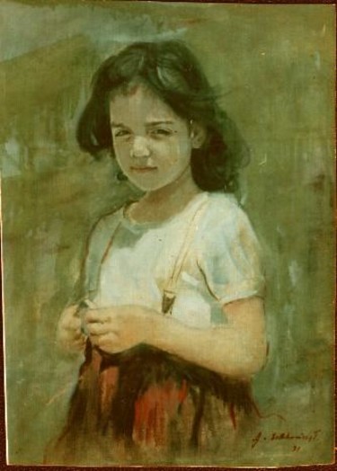 Painting titled "la petite èspiegle" by Abdelkader Belkhorissat, Original Artwork