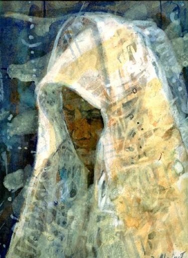 Peinture intitulée "femme du sud 2" par Abdelkader Belkhorissat, Œuvre d'art originale