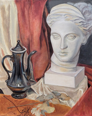 Painting titled "Still life with Dia…" by Ok Belkina, Original Artwork, Oil