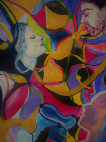 Картина под названием "Qu' est-ce que tu v…" - Andrea Schimböck-Marock, Подлинное произведение искусства, Акрил