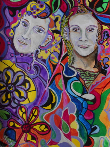 Malerei mit dem Titel "Le sorelle" von Andrea Schimböck-Marock, Original-Kunstwerk, Acryl