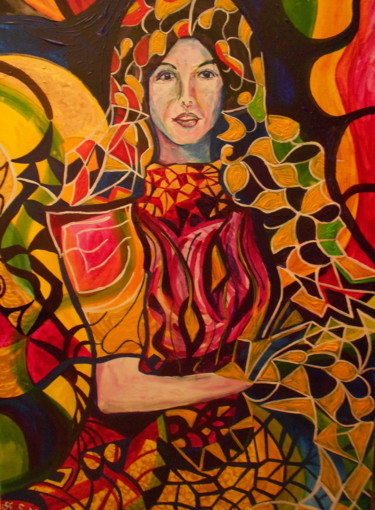 Malerei mit dem Titel "Die Prächtige" von Andrea Schimböck-Marock, Original-Kunstwerk, Acryl