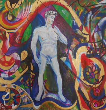 Painting titled "Davide le Grand" by Andrea Schimböck-Marock, Original Artwork, Acrylic