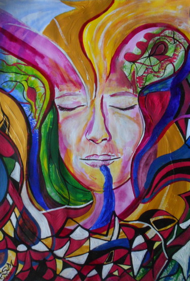 Painting titled "Meditation" by Andrea Schimböck-Marock, Original Artwork, Acrylic