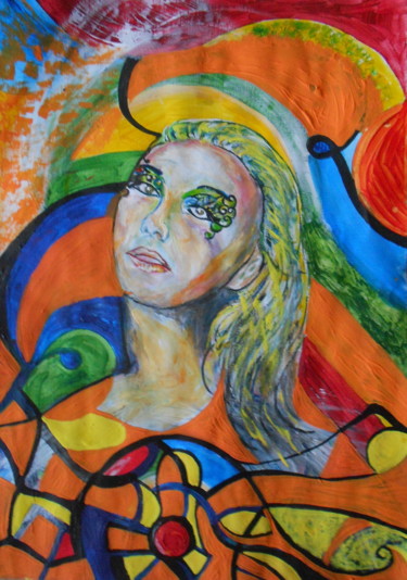 Malerei mit dem Titel "The Queen" von Andrea Schimböck-Marock, Original-Kunstwerk, Acryl