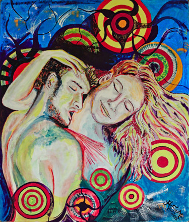 Painting titled "Llena de pasión" by Andrea Schimböck-Marock, Original Artwork