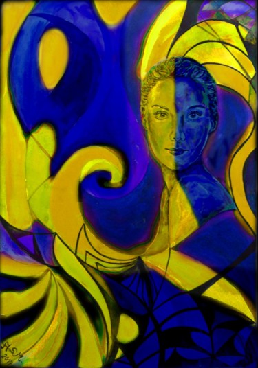 Malerei mit dem Titel "The Ambicolor-Woman" von Andrea Schimböck-Marock, Original-Kunstwerk