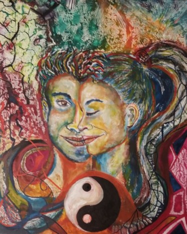 Schilderij getiteld "Yin und Yang" door Andrea Schimböck-Marock, Origineel Kunstwerk