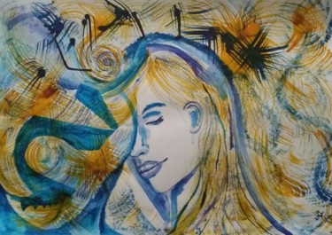 Malerei mit dem Titel "Sogni d'oro" von Andrea Schimböck-Marock, Original-Kunstwerk, Aquarell