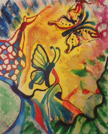Malerei mit dem Titel "Mariposas" von Andrea Schimböck-Marock, Original-Kunstwerk, Tinte