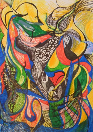 Ζωγραφική με τίτλο "Nel mondo dei color…" από Andrea Schimböck-Marock, Αυθεντικά έργα τέχνης, Άλλος
