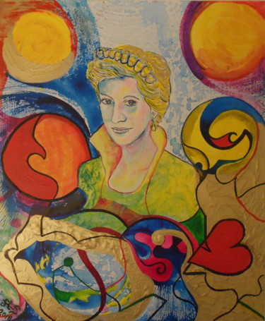 Painting titled "La princesse des co…" by Andrea Schimböck-Marock, Original Artwork, Other