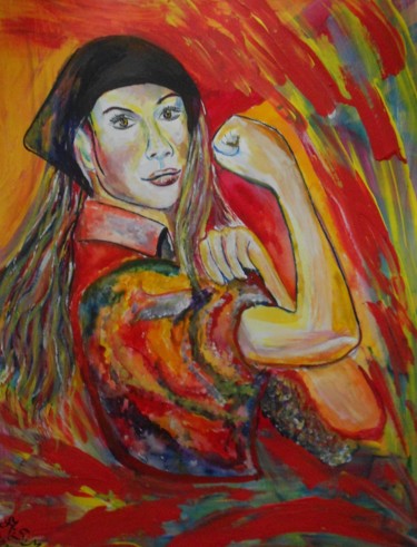 Картина под названием "Rojo: El color de l…" - Andrea Schimböck-Marock, Подлинное произведение искусства, Акрил