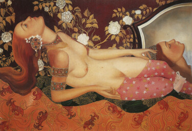 Картина под названием "Зеркала и тени" - Белла Матвеева, Подлинное произведение искусства, Масло