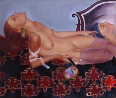 Картина под названием "Булавка (диптих)(ча…" - Белла Матвеева, Подлинное произведение искусства, Масло
