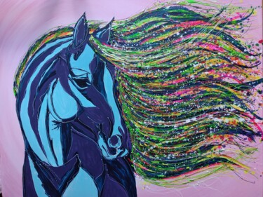 Malerei mit dem Titel "Конь" von Bella Metreveli, Original-Kunstwerk, Acryl