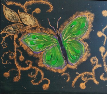 Painting titled "Ночная бабочка" by Bella Metreveli, Original Artwork, Acrylic