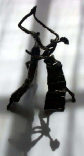 Sculpture titled "Tango argent" by Chantal Bellamy, Original Artwork, Metals