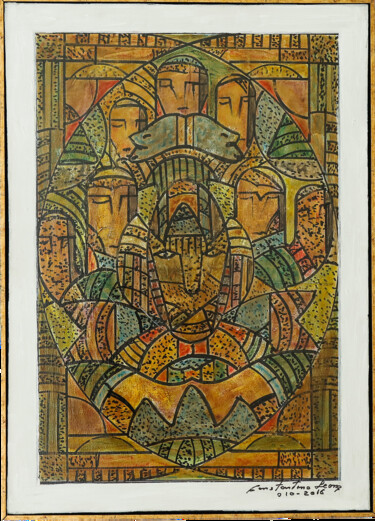 Pittura intitolato "geométrica sacre" da Bellasartes Caldas Novas, Opera d'arte originale, Acrilico