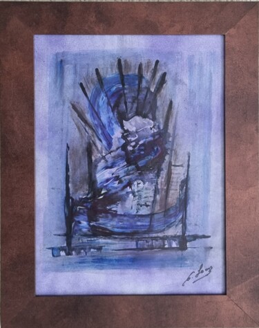 Painting titled "abstracts blue" by Bellasartes Caldas Novas, Original Artwork, Pigments