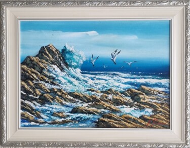Malarstwo zatytułowany „blue sea” autorstwa Bellasartes Caldas Novas, Oryginalna praca, Akryl