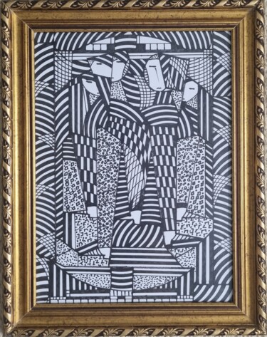 Painting titled "alvi negro" by Bellasartes Caldas Novas, Original Artwork, Acrylic Mounted on Wood Stretcher frame