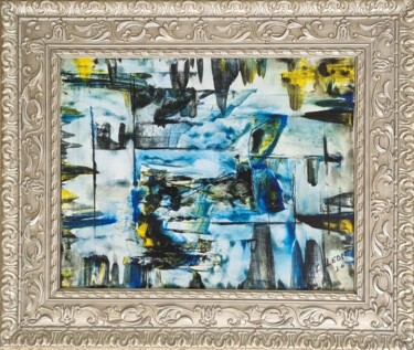 Painting titled "SIVER ABTRACTS" by Bellasartes Caldas Novas, Original Artwork, Acrylic Mounted on Wood Stretcher frame