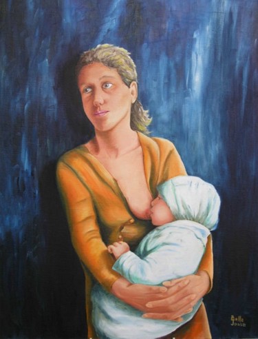 Peinture intitulée "Maternité" par Danielle Belle Josse, Œuvre d'art originale