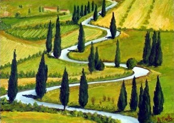 Malarstwo zatytułowany „Toscane 01” autorstwa Jean-Luc Bellini, Oryginalna praca