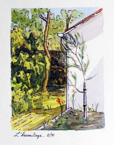 Dessin intitulée "Coin de jardin n°5" par Jean-Luc Bellini, Œuvre d'art originale, Autre