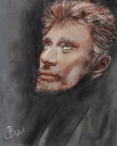 Painting titled "Johnny Hallyday" by Jean-Luc Bellini, Original Artwork, Oil