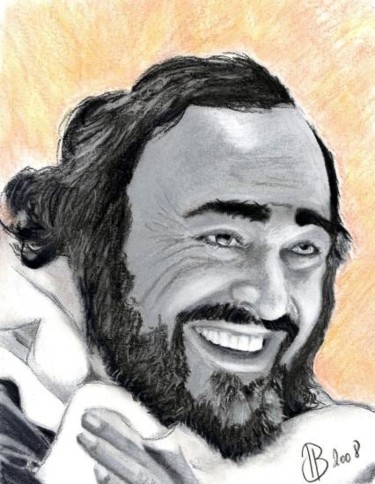 Peinture intitulée "Luciano Pavarotti" par Jean-Luc Bellini, Œuvre d'art originale, Huile