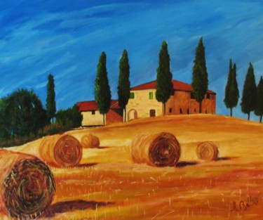 Painting titled "TOSCANE" by Jean-Luc Bellini, Original Artwork, Oil