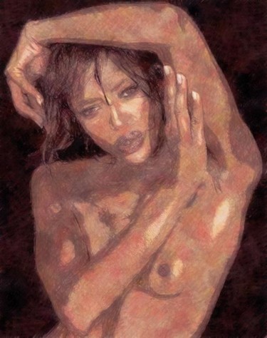 Arts numériques intitulée "Naomi Campbell" par Jean-Luc Bellini, Œuvre d'art originale, Peinture numérique