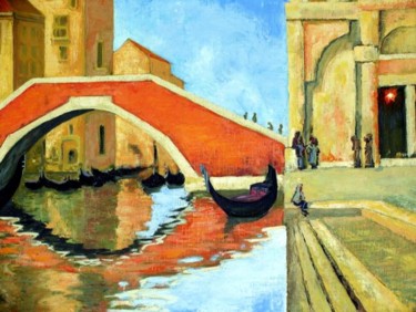Peinture intitulée "Hommage à Venise" par Jean-Luc Bellini, Œuvre d'art originale, Huile