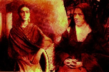 Arts numériques intitulée "Frida et Thérèse" par Jean-Luc Bellini, Œuvre d'art originale, Peinture numérique