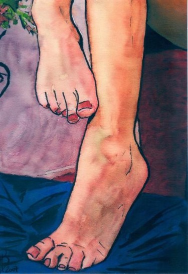 Peinture intitulée "Pied 1" par Jean-Luc Bellini, Œuvre d'art originale, Huile