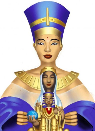 Pintura titulada "Nefertiti en Montse…" por Maurici Bellmunt Carreté, Obra de arte original