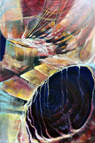 Картина под названием "Flying boat" - Bellule' Art, Подлинное произведение искусства, Акрил Установлен на Деревянная рама дл…