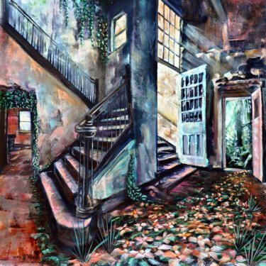 The blue door Peinture intitulée "The blue door" par Bellule'Art, Œuvre d'art originale, Acrylique