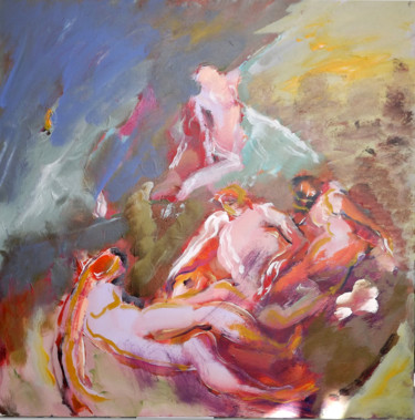 Painting titled "0820-17-ciel-de-pal…" by Claudine Gregoire (Claudine BELMAS-GREGOIRE), Original Artwork