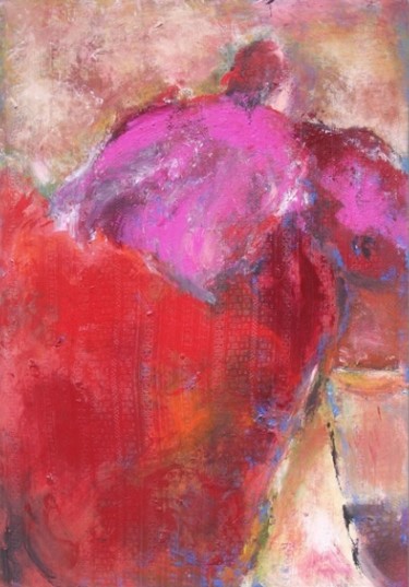 Painting titled "GRANDE ROBE ROUGE n…" by Claudine Gregoire (Claudine BELMAS-GREGOIRE), Original Artwork
