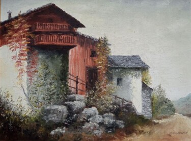 Painting titled "Alpes" by Belmiro Dias Ferreira, Original Artwork, Oil
